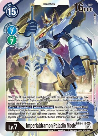 Imperialdramon Paladin Mode (BT8-112) - New Awakening Foil - Premium Digimon Single from Bandai - Just $1.31! Shop now at Game Crave Tournament Store