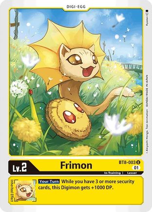 Frimon (BT8-003) - New Awakening - Premium Digimon Single from Bandai - Just $0.25! Shop now at Game Crave Tournament Store