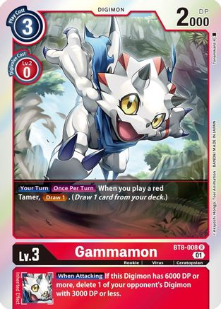 Gammamon (BT8-008) - New Awakening Foil - Premium Digimon Single from Bandai - Just $0.25! Shop now at Game Crave Tournament Store