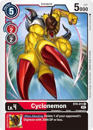 Cyclonemon (BT8-011) - New Awakening - Premium Digimon Single from Bandai - Just $0.25! Shop now at Game Crave Tournament Store