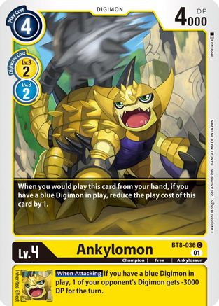 Ankylomon (BT8-036) - New Awakening - Premium Digimon Single from Bandai - Just $0.25! Shop now at Game Crave Tournament Store