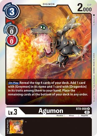Agumon (BT8-058) - New Awakening Foil - Premium Digimon Single from Bandai - Just $0.28! Shop now at Game Crave Tournament Store