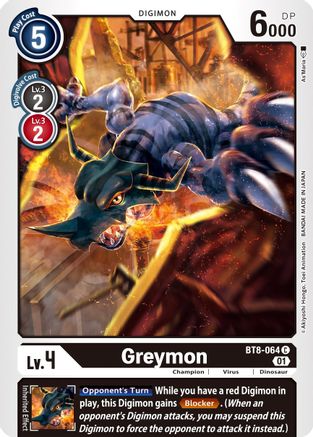 Greymon (BT8-064) - New Awakening - Premium Digimon Single from Bandai - Just $0.25! Shop now at Game Crave Tournament Store