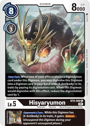 Hisyaryumon (BT8-066) - New Awakening - Premium Digimon Single from Bandai - Just $0.25! Shop now at Game Crave Tournament Store