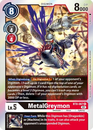MetalGreymon (BT8-067) - New Awakening Foil - Premium Digimon Single from Bandai - Just $0.33! Shop now at Game Crave Tournament Store
