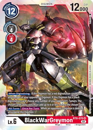 BlackWarGreymon (BT8-070) - New Awakening Foil - Premium Digimon Single from Bandai - Just $1.38! Shop now at Game Crave Tournament Store
