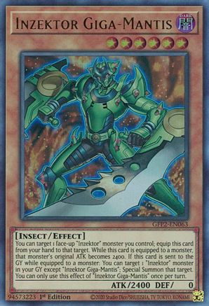 Inzektor Giga-Mantis (GFP2-EN063) - Ghosts From the Past: The 2nd Haunting 1st Edition - Premium Yugioh Single from Konami - Just $0.08! Shop now at Game Crave Tournament Store