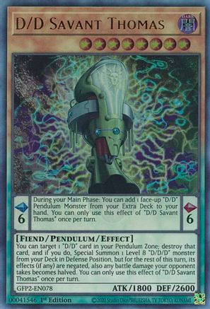 D/D Savant Thomas (GFP2-EN078) - Ghosts From the Past: The 2nd Haunting 1st Edition - Premium Yugioh Single from Konami - Just $0.25! Shop now at Game Crave Tournament Store