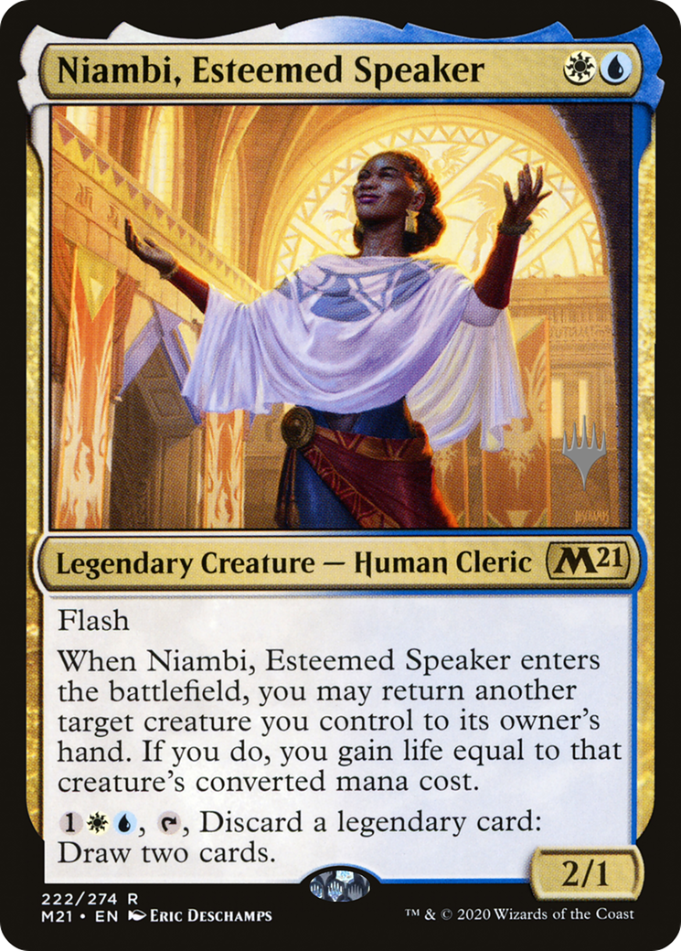 Niambi, Esteemed Speaker (PM21-222P) - Core Set 2021 Promos - Premium MTG Single from Wizards of the Coast - Just $0.25! Shop now at Game Crave Tournament Store