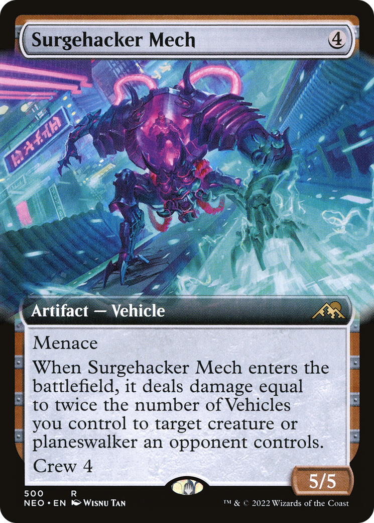 Surgehacker Mech (NEO-500) - Kamigawa: Neon Dynasty: (Extended Art) Foil - Premium MTG Single from Wizards of the Coast - Just $0.08! Shop now at Game Crave Tournament Store