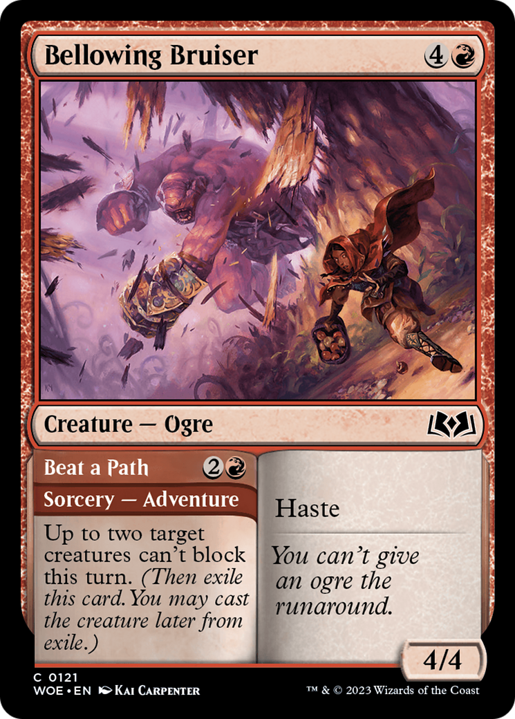 Bellowing Bruiser // Beat a Path (WOE-121) - Wilds of Eldraine Foil - Premium MTG Single from Wizards of the Coast - Just $0.08! Shop now at Game Crave Tournament Store