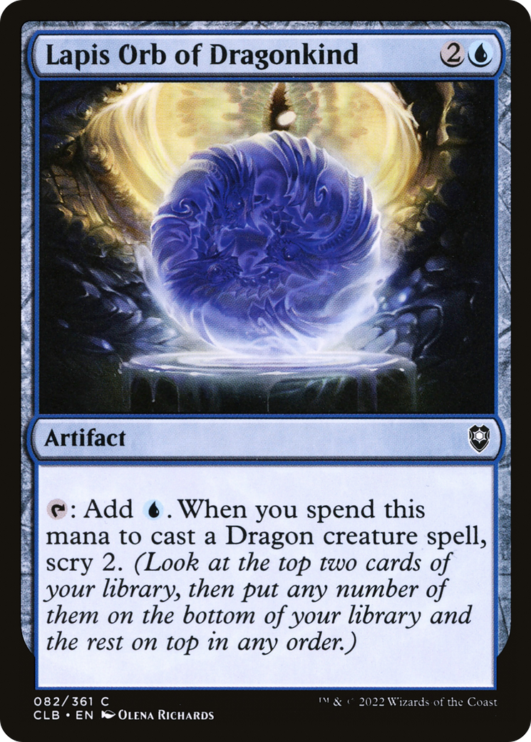 Lapis Orb of Dragonkind (CLB-082) - Commander Legends: Battle for Baldur's Gate Foil - Premium MTG Single from Wizards of the Coast - Just $0.08! Shop now at Game Crave Tournament Store
