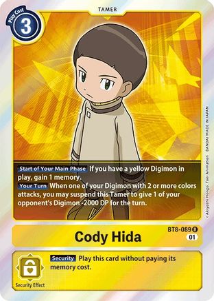 Cody Hida (BT8-089) - New Awakening Foil - Premium Digimon Single from Bandai - Just $0.25! Shop now at Game Crave Tournament Store
