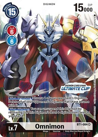 Omnimon - BT1-084 (Ultimate Cup 2022) (BT1-084) - Release Special Booster Foil - Premium Digimon Single from Bandai - Just $1896.13! Shop now at Game Crave Tournament Store