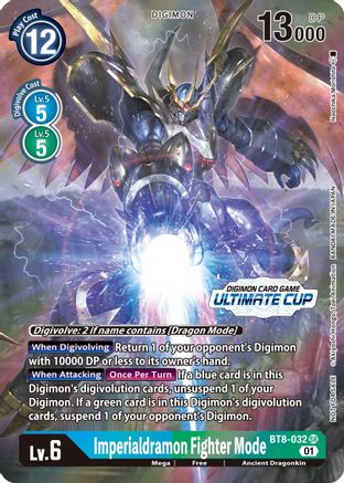 Imperialdramon Fighter Mode - BT8-032 (Ultimate Cup 2022) (BT8-032) - New Awakening Foil - Premium Digimon Single from Bandai - Just $186.27! Shop now at Game Crave Tournament Store