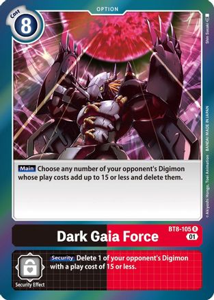 Dark Gaia Force (BT8-105) - New Awakening Foil - Premium Digimon Single from Bandai - Just $0.25! Shop now at Game Crave Tournament Store