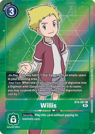 Willis (Box Topper) (BT8-091) - New Awakening Foil - Premium Digimon Single from Bandai - Just $4.21! Shop now at Game Crave Tournament Store