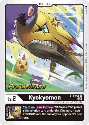 Kyokyomon (BT8-005) - New Awakening Pre-Release Cards Foil - Premium Digimon Single from Bandai - Just $0.77! Shop now at Game Crave Tournament Store