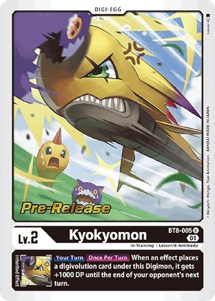 Kyokyomon (BT8-005) - New Awakening Pre-Release Cards - Premium Digimon Single from Bandai - Just $0.15! Shop now at Game Crave Tournament Store