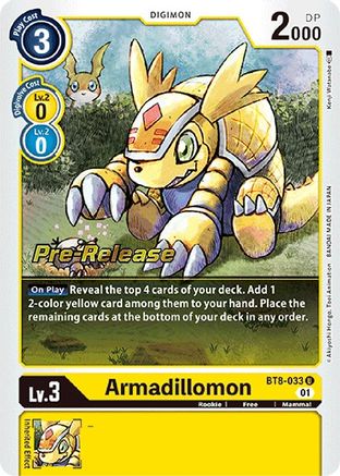 Armadillomon (BT8-033) - New Awakening Pre-Release Cards - Premium Digimon Single from Bandai - Just $0.50! Shop now at Game Crave Tournament Store