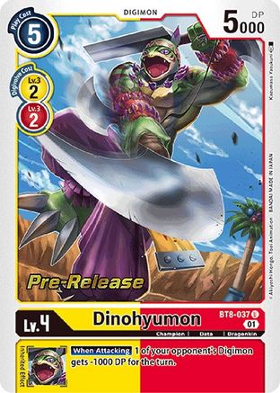 Dinohyumon (BT8-037) - New Awakening Pre-Release Cards Foil - Premium Digimon Single from Bandai - Just $0.72! Shop now at Game Crave Tournament Store