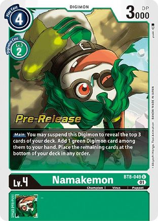 Namakemon (BT8-049) - New Awakening Pre-Release Cards Foil - Premium Digimon Single from Bandai - Just $2.42! Shop now at Game Crave Tournament Store