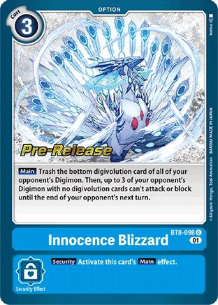 Innocence Blizzard (BT8-098) - New Awakening Pre-Release Cards Foil - Premium Digimon Single from Bandai - Just $0.25! Shop now at Game Crave Tournament Store