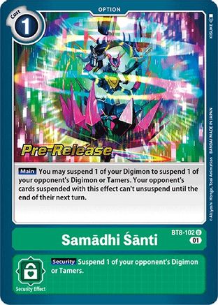 Samadhi Santi (BT8-102) - New Awakening Pre-Release Cards - Premium Digimon Single from Bandai - Just $0.37! Shop now at Game Crave Tournament Store