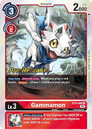 Gammamon (BT8-008) - New Awakening Pre-Release Cards Foil - Premium Digimon Single from Bandai - Just $0.17! Shop now at Game Crave Tournament Store