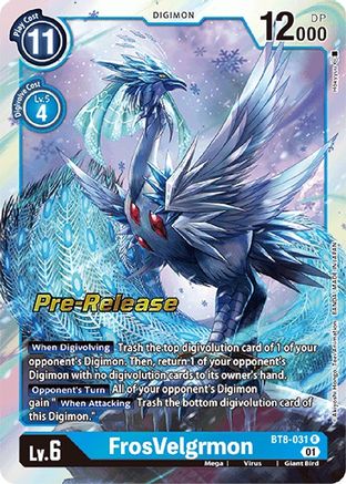 FrosVelgrmon (BT8-031) - New Awakening Pre-Release Cards - Premium Digimon Single from Bandai - Just $0.14! Shop now at Game Crave Tournament Store