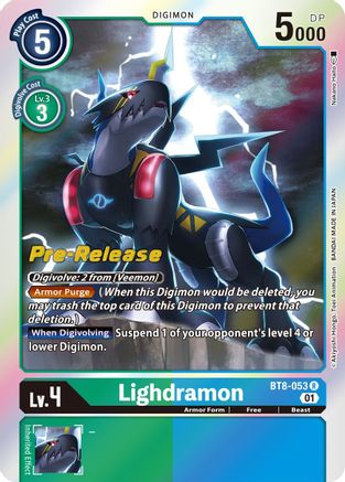 Lighdramon (BT8-053) - New Awakening Pre-Release Cards Foil - Premium Digimon Single from Bandai - Just $3.48! Shop now at Game Crave Tournament Store