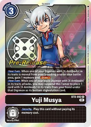 Yuji Musya (BT8-092) - New Awakening Pre-Release Cards Foil - Premium Digimon Single from Bandai - Just $0.89! Shop now at Game Crave Tournament Store