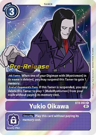 Yukio Oikawa (BT8-093) - New Awakening Pre-Release Cards Foil - Premium Digimon Single from Bandai - Just $2.37! Shop now at Game Crave Tournament Store