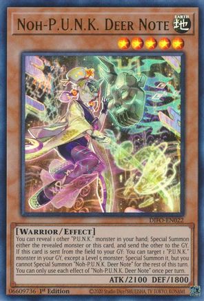 Noh-P.U.N.K. Deer Note (DIFO-EN022) - Dimension Force 1st Edition - Premium Yugioh Single from Konami - Just $0.37! Shop now at Game Crave Tournament Store