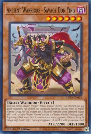 Ancient Warriors - Savage Don Ying (DIFO-EN024) - Dimension Force 1st Edition - Premium Yugioh Single from Konami - Just $0.08! Shop now at Game Crave Tournament Store