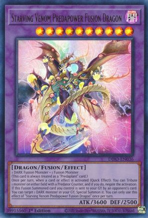 Starving Venom Predapower Fusion Dragon (DIFO-EN036) - Dimension Force 1st Edition - Premium Yugioh Single from Konami - Just $0.27! Shop now at Game Crave Tournament Store