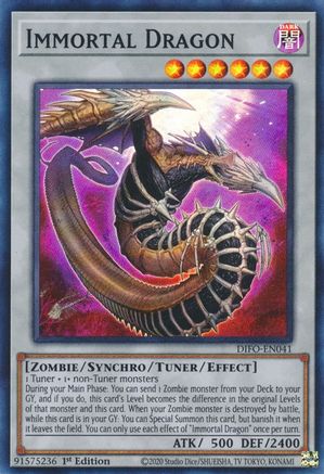 Immortal Dragon (DIFO-EN041) - Dimension Force 1st Edition - Premium Yugioh Single from Konami - Just $0.25! Shop now at Game Crave Tournament Store