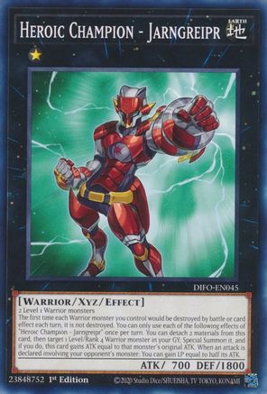 Heroic Champion - Jarngreipr (DIFO-EN045) - Dimension Force 1st Edition - Premium Yugioh Single from Konami - Just $0.25! Shop now at Game Crave Tournament Store