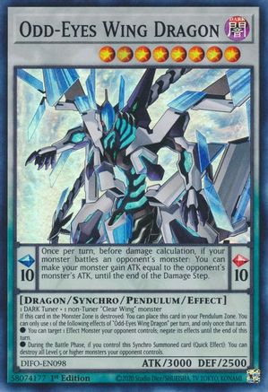 Odd-Eyes Wing Dragon (DIFO-EN098) - Dimension Force 1st Edition - Premium Yugioh Single from Konami - Just $0.47! Shop now at Game Crave Tournament Store