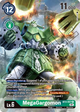 MegaGargomon (Tamer's Card Set 1) (BT3-057) - Release Special Booster Foil - Premium Digimon Single from Bandai - Just $0.97! Shop now at Game Crave Tournament Store