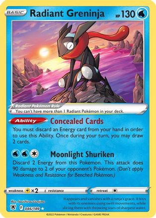 Radiant Greninja 46/189 - Astral Radiance Holofoil - Premium Pokemon Single from Nintendo - Just $4.04! Shop now at Game Crave Tournament Store