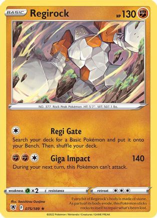 Regirock 75/189 - Astral Radiance - Premium Pokemon Single from Nintendo - Just $0.50! Shop now at Game Crave Tournament Store