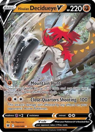 Hisuian Decidueye V 83/189 - Astral Radiance Holofoil - Premium Pokemon Single from Nintendo - Just $0.50! Shop now at Game Crave Tournament Store