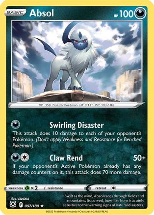 Absol 97/189 - Astral Radiance Holofoil - Premium Pokemon Single from Nintendo - Just $0.15! Shop now at Game Crave Tournament Store