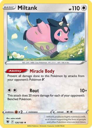 Miltank 126/189 - Astral Radiance Holofoil - Premium Pokemon Single from Nintendo - Just $0.50! Shop now at Game Crave Tournament Store