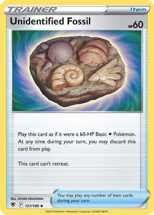 Unidentified Fossil 157/189 - Astral Radiance Reverse Holofoil - Premium Pokemon Single from Nintendo - Just $0.25! Shop now at Game Crave Tournament Store