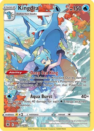 Kingdra TG03/30 - Astral Radiance Trainer Gallery Holofoil - Premium Pokemon Single from Nintendo - Just $1.68! Shop now at Game Crave Tournament Store