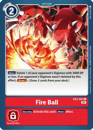 Fire Ball (EX2-067) - Digital Hazard - Premium Digimon Single from Bandai - Just $0.26! Shop now at Game Crave Tournament Store