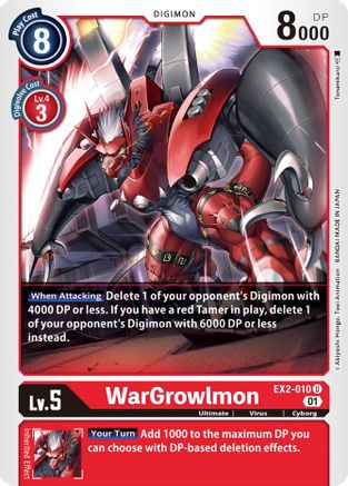 WarGrowlmon (EX2-010) - Digital Hazard - Premium Digimon Single from Bandai - Just $0.25! Shop now at Game Crave Tournament Store