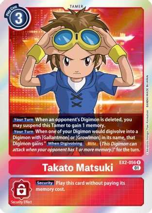 Takato Matsuki (EX2-056) - Digital Hazard Foil - Premium Digimon Single from Bandai - Just $1.15! Shop now at Game Crave Tournament Store